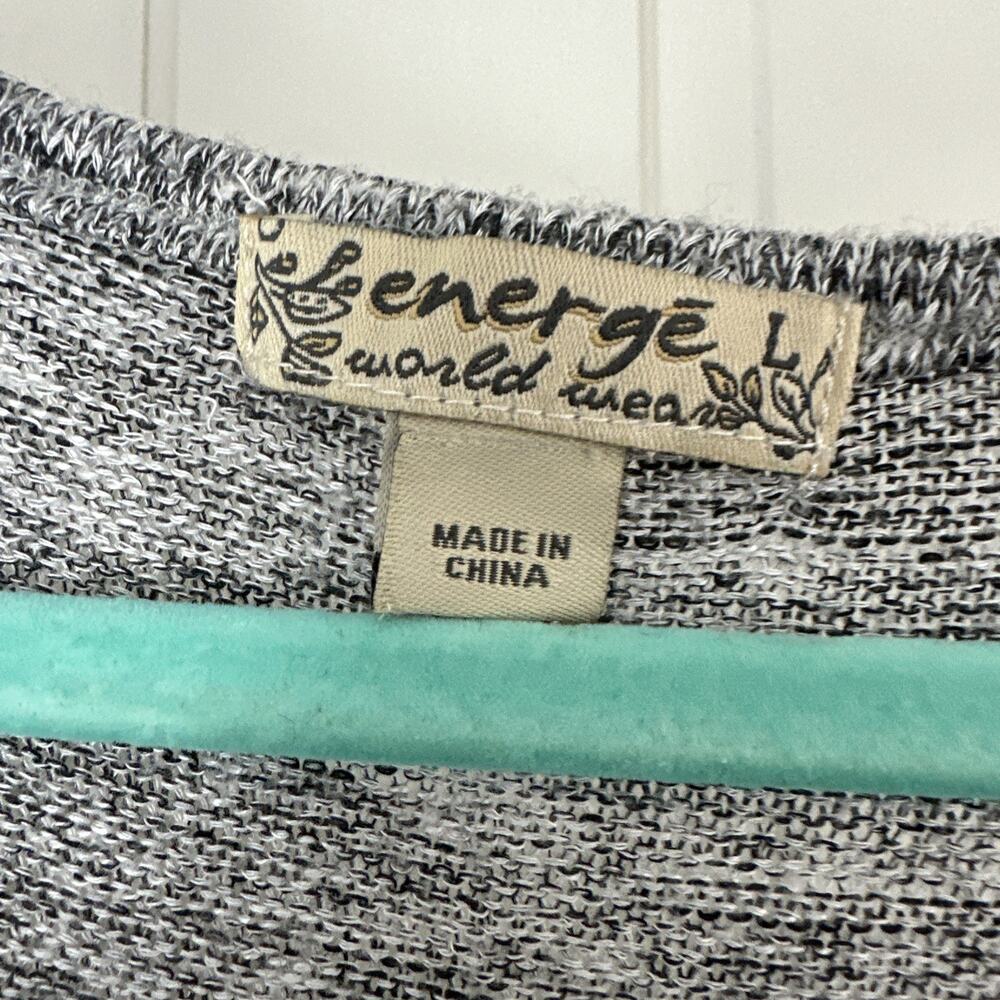 Energe World Wear Women's Grey V-Neck Large Stretch Casual Embroidere 3/4 sleeve - Picture 2 of 6